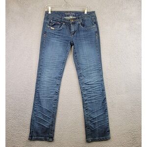 Tyler Sky Womens Jeans Size 30 Melrose Flap Pockets Medium Wash Distressed Denim